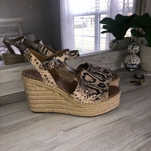 Snakeskin wedges